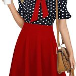 Mokayee Womens Summer Bow Tie Neck Semi Formal Ruffle Sleeve Church Office Wedding Guest Work Dresses